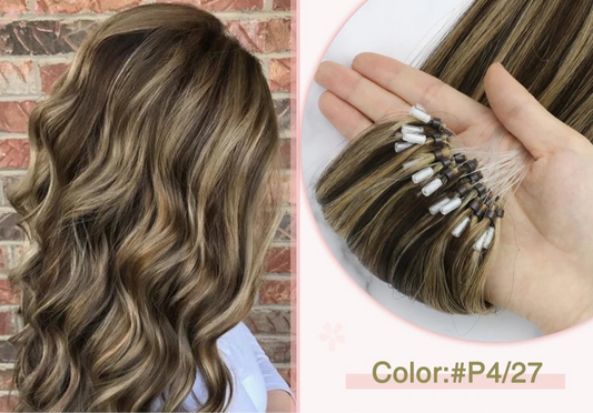 EXTENSION LUXURY MICRO RING 50gr/Set 1G/S Natural Human Hair Extensions Balayage Hair Micro link Hair Extensions Fusion Pre Bonded