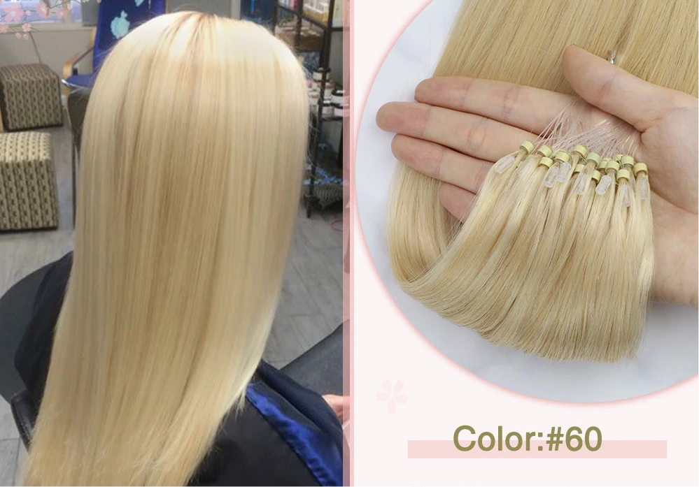 EXTENSION LUXURY MICRO RING 50gr/Set 1G/S Natural Human Hair Extensions Balayage Hair Micro link Hair Extensions Fusion Pre Bonded