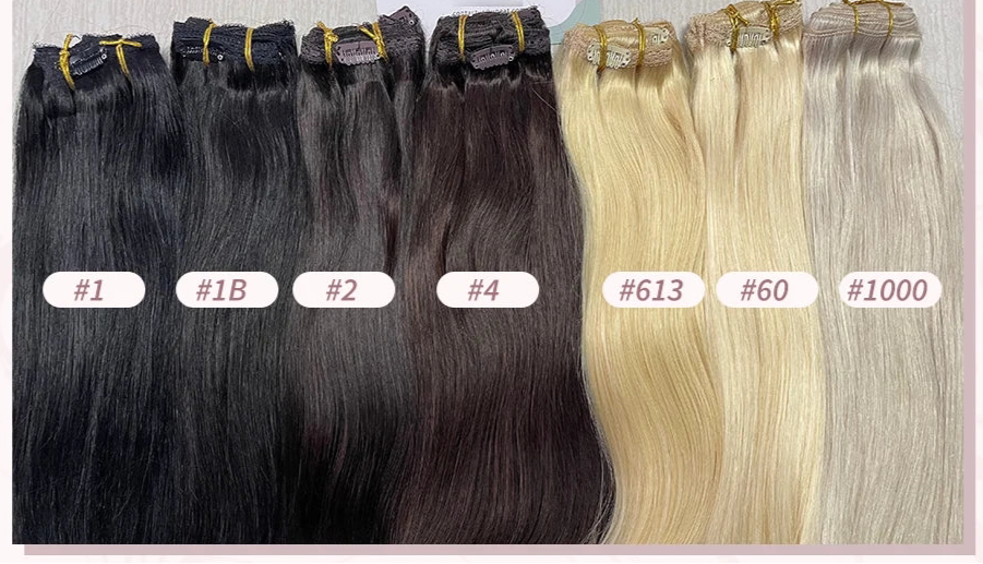 EXTENSION LUXURY CLIPS 100gr Pelo Humano Sin Costuras Invisible Balayage Suave Remy Extensiones Para Salón