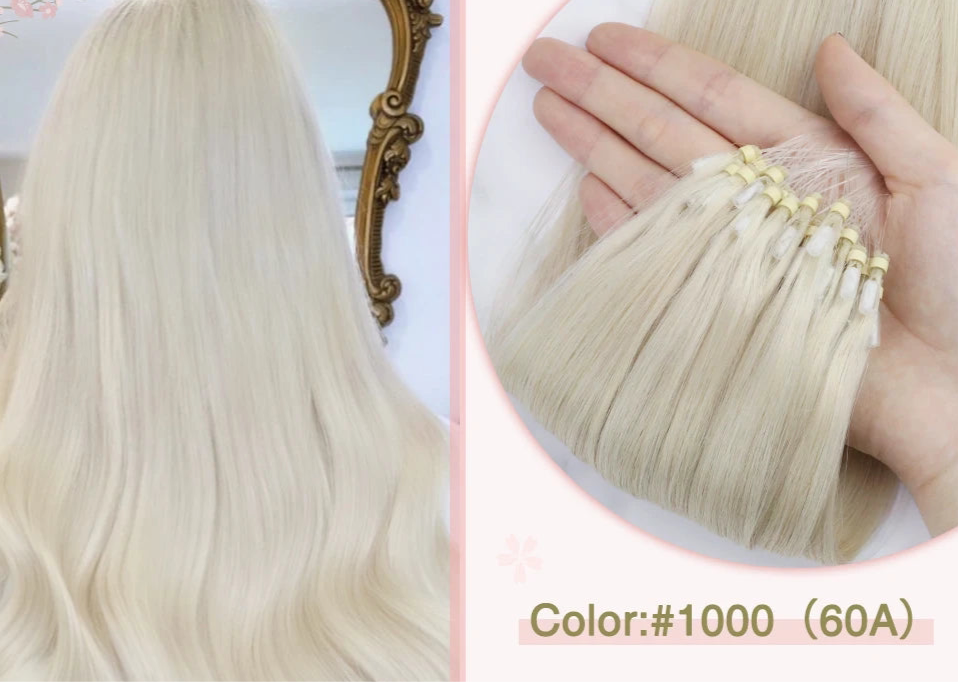 EXTENSION LUXURY MICRO RING 50gr/Set 1G/S Natural Human Hair Extensions Balayage Hair Micro link Hair Extensions Fusion Pre Bonded