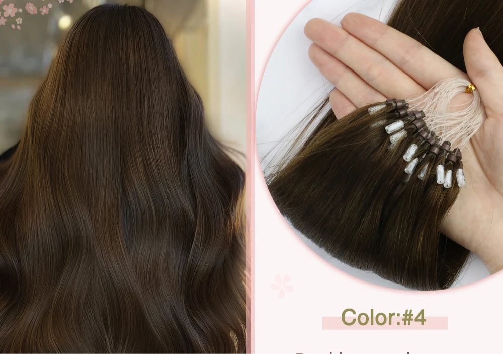 EXTENSION LUXURY MICRO RING 50gr/Set 1G/S Natural Human Hair Extensions Balayage Hair Micro link Hair Extensions Fusion Pre Bonded