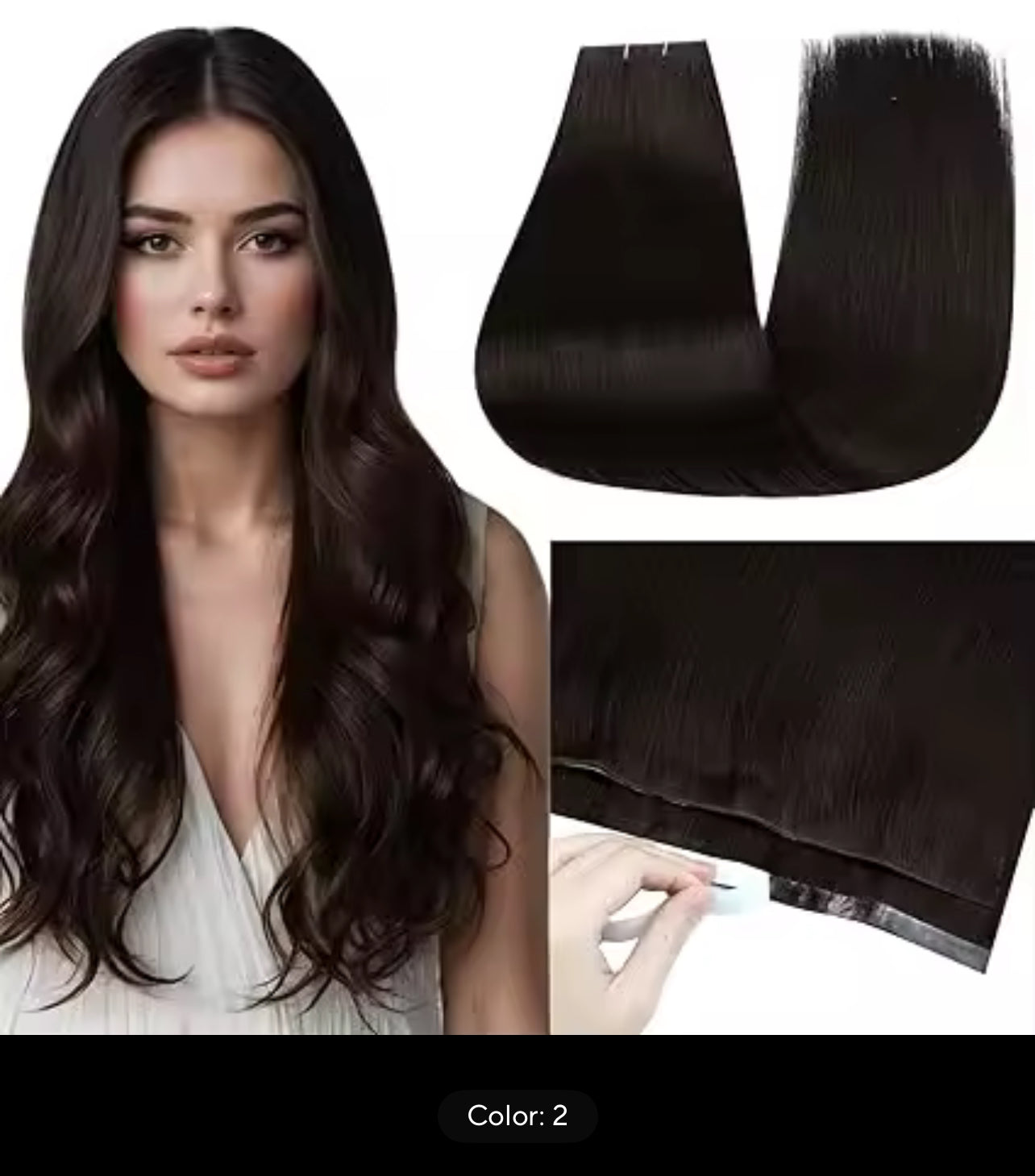 EXTENSION LUXURY Cinta  Adhesiva única 50gr de cabello humano con trama de PU ,larga invisible, cabello natural real, sin costuras ni pegamento Extensions con puntas llenas