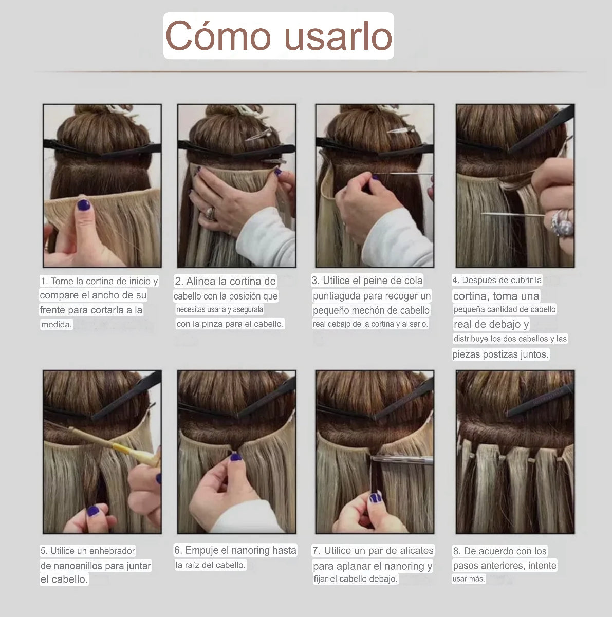 EXTENSION LUXURY CORTINA 50gr 12 Meses Trama de Seda Plana Virgin Human Hair 100% para Coser o con Microrings Hair Extensions