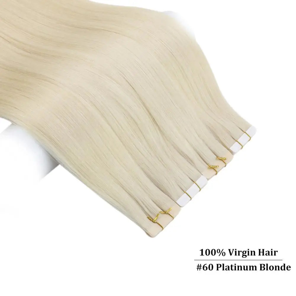 EXTENSION LUXURY ADHESIVAS/TAPE 50gr Pure Color Virgin Hair 100% Human Hair 10A Grade Hair Extensions