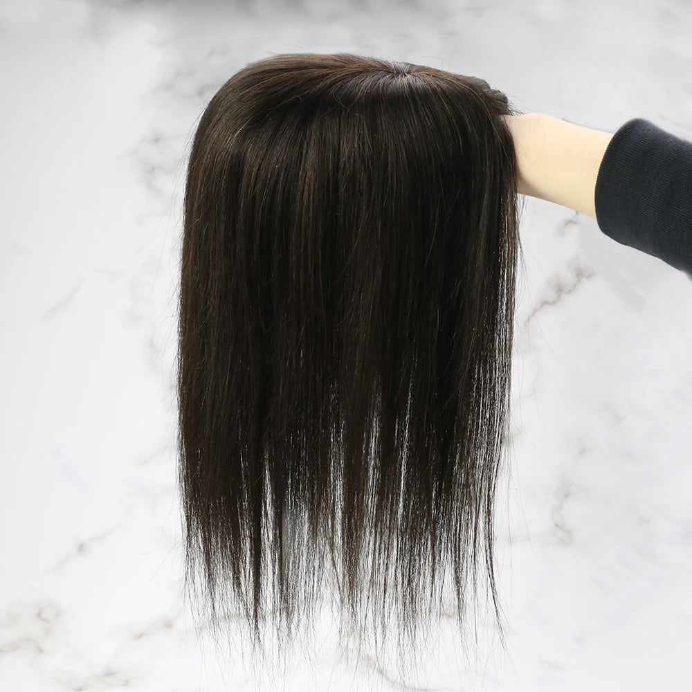 EXTENSION LUXURY TOPPER Cabello humano natural Mono Base 7x13cm para Mujeres Tupé Invisible Hair Toppers Extensión de cabello