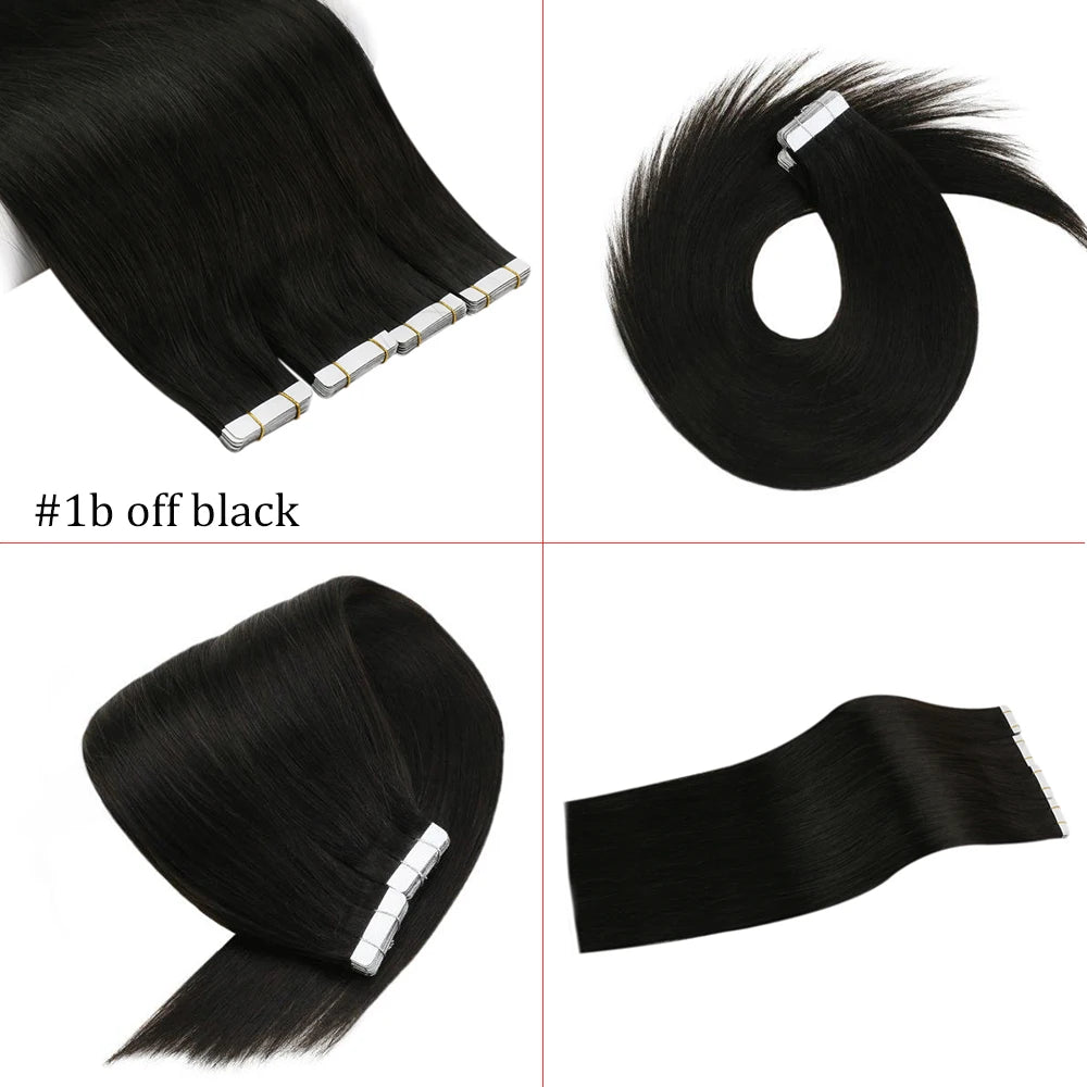 EXTENSION LUXURY ADHESIVAS/TAPE 50gr Pure Color Virgin Hair 100% Human Hair 10A Grade Hair Extensions