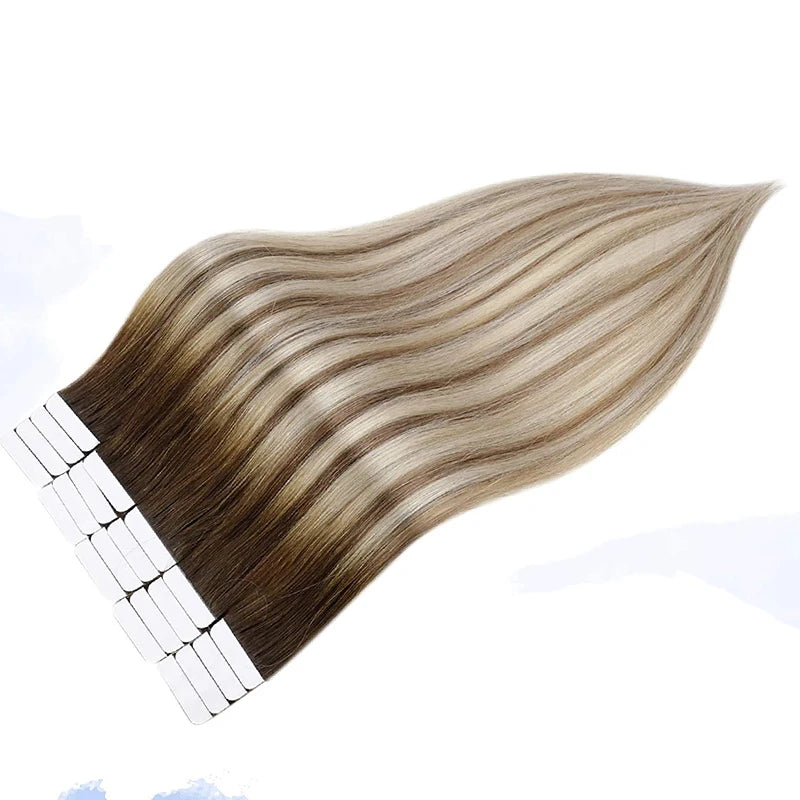 EXTENSION LUXURY ADHESIVAS/TAPE 50gr Pure Color Virgin Hair 100% Human Hair 10A Grade Hair Extensions