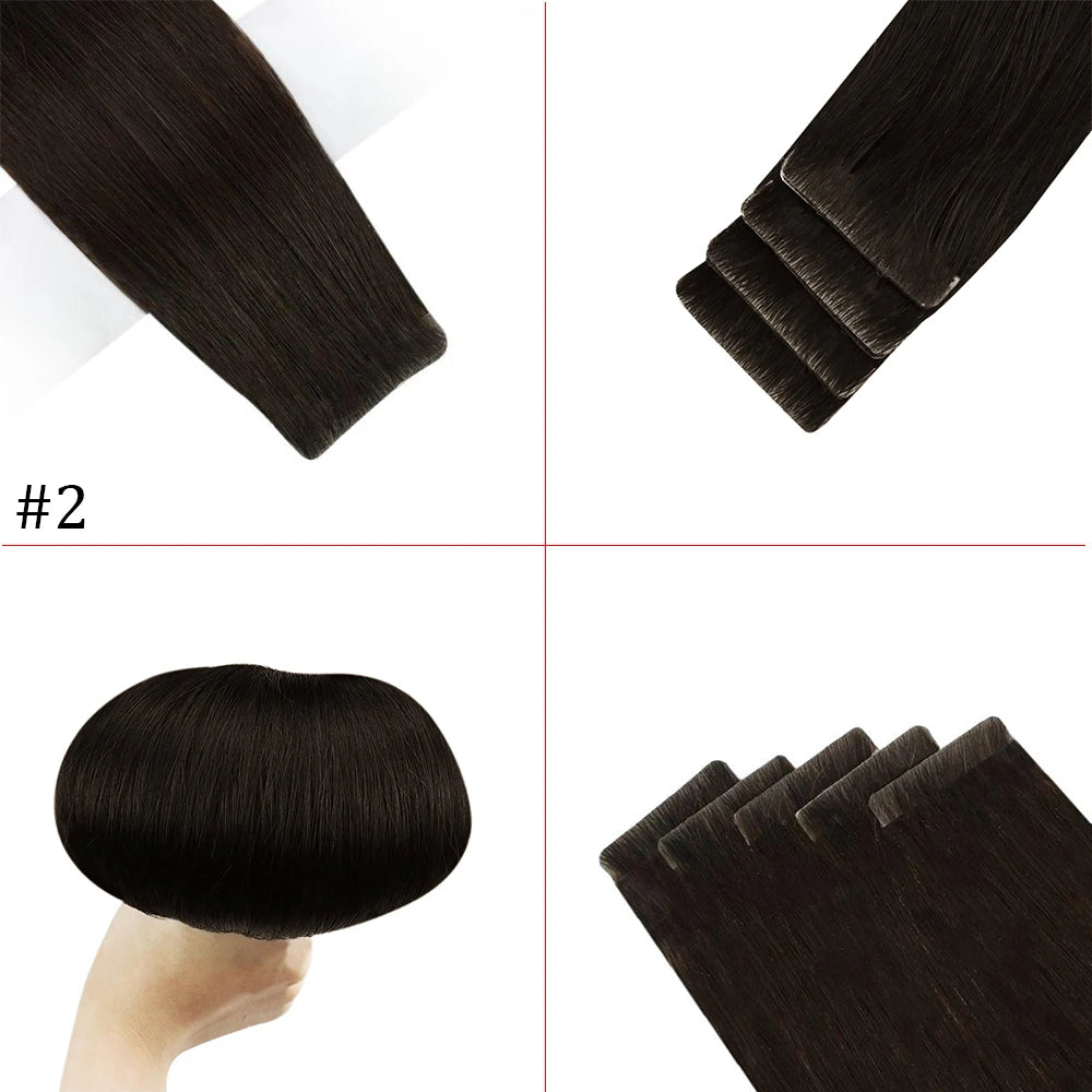 EXTENSION LUXURY TAPE/ADHESIVAS 50gr Virgin Injection Sin Costura Invisible  Hair Extensions Natural Straight