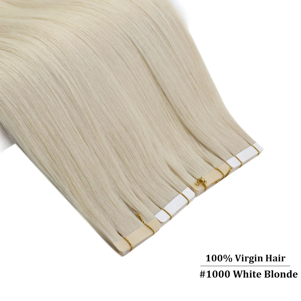 EXTENSION LUXURY ADHESIVAS/TAPE 50gr Pure Color Virgin Hair 100% Human Hair 10A Grade Hair Extensions