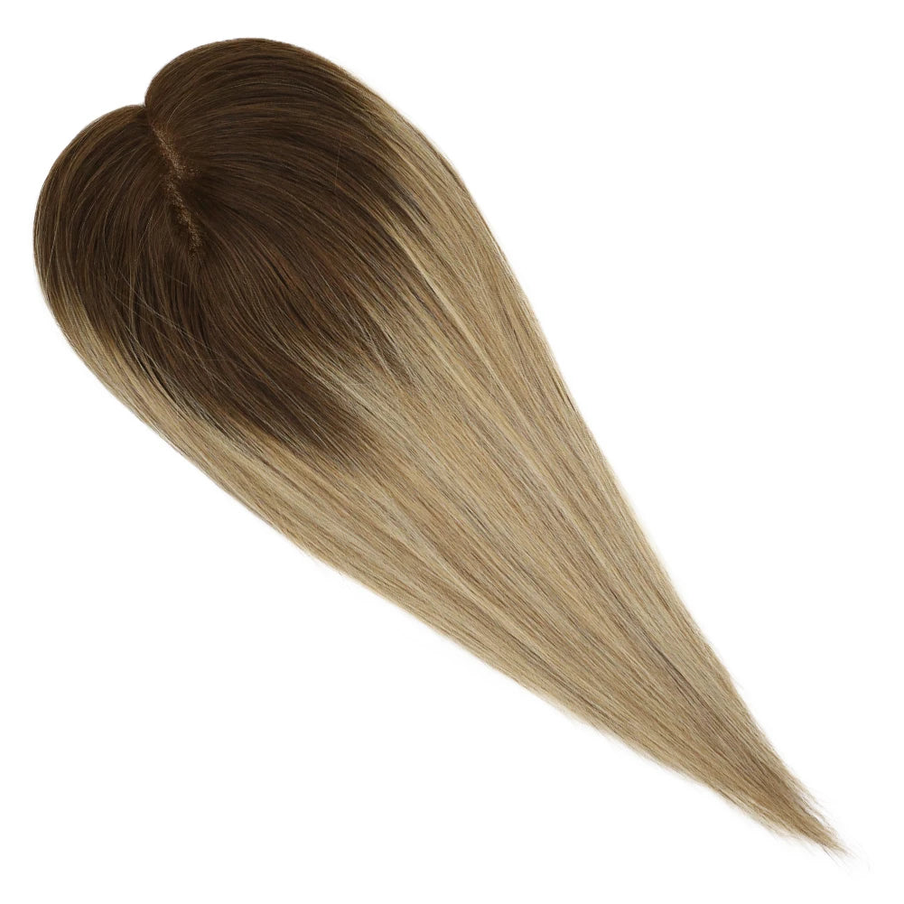 EXTENSION LUXURY TOPPER Cabello humano natural Mono Base 7x13cm para Mujeres Tupé Invisible Hair Toppers Extensión de cabello