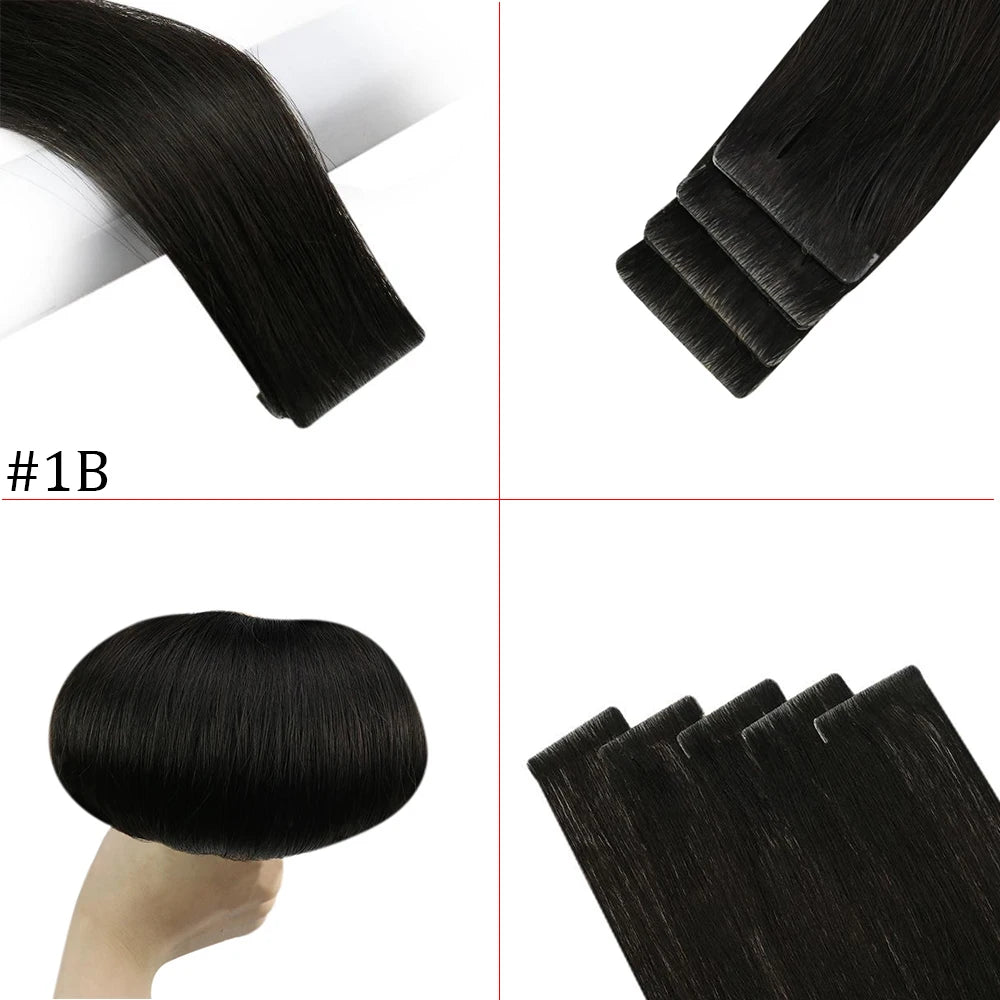 EXTENSION LUXURY TAPE/ADHESIVAS 50gr Virgin Injection Sin Costura Invisible  Hair Extensions Natural Straight