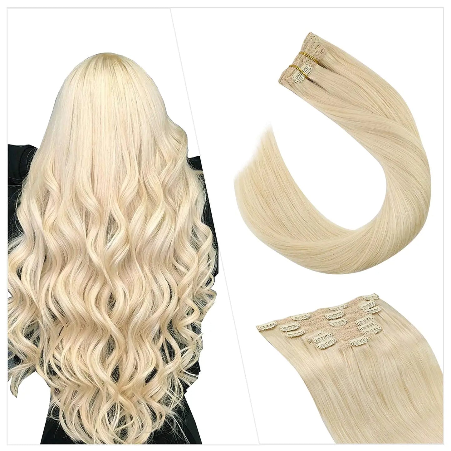 EXTENSION LUXURY CLIPS 100gr Pelo Humano Sin Costuras Invisible Balayage Suave Remy Extensiones Para Salón