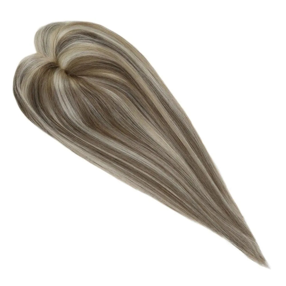 EXTENSION LUXURY TOPPER Cabello humano natural Mono Base 7x13cm para Mujeres Tupé Invisible Hair Toppers Extensión de cabello