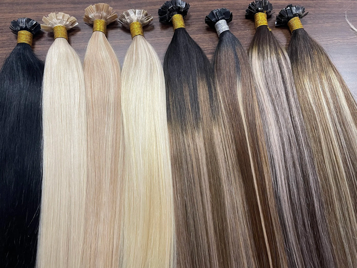 EXTENSION LUXURY KERATIN 50/100gr Flat Tip Hair Extensions Human Hair Fushion Remy Hair 35cm- 55cm  50 pcs/Pack Liso Natural