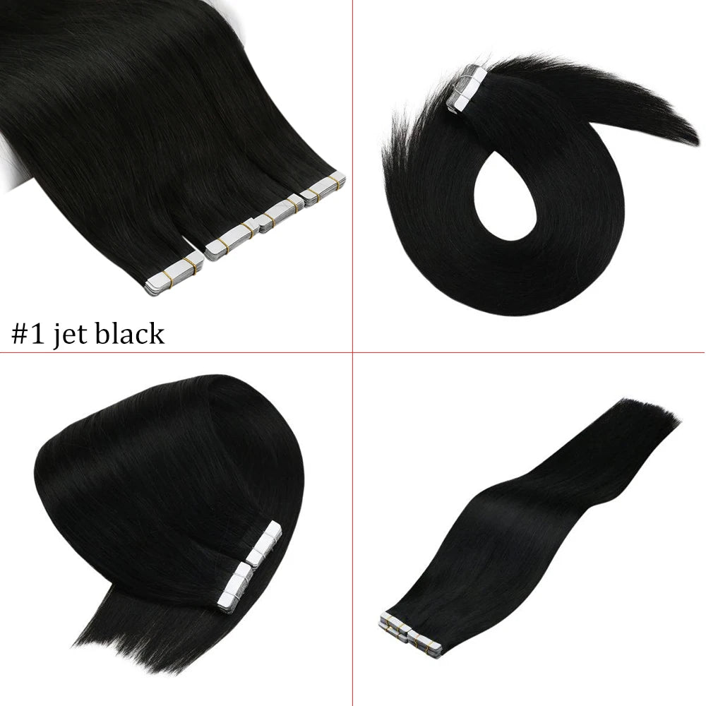 EXTENSION LUXURY ADHESIVAS/TAPE 50gr Pure Color Virgin Hair 100% Human Hair 10A Grade Hair Extensions