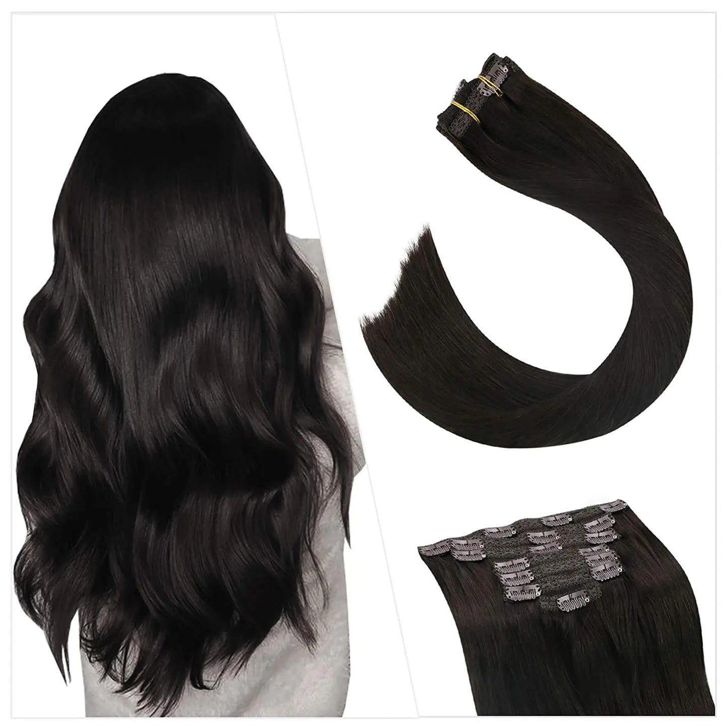 EXTENSION LUXURY CLIPS 100gr Pelo Humano Sin Costuras Invisible Balayage Suave Remy Extensiones Para Salón