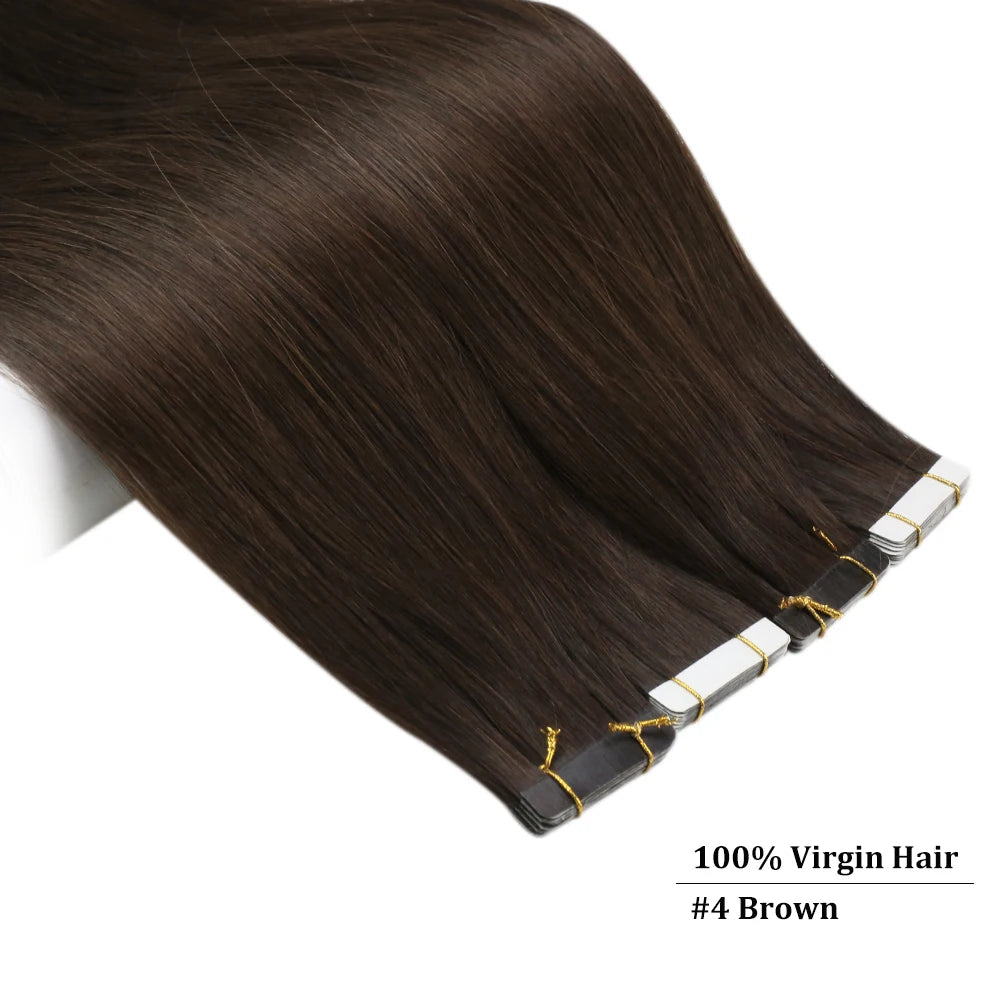 EXTENSION LUXURY ADHESIVAS/TAPE 50gr Pure Color Virgin Hair 100% Human Hair 10A Grade Hair Extensions