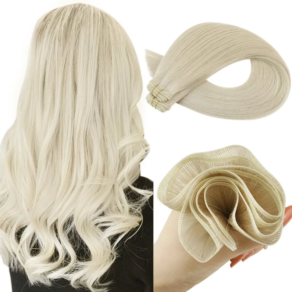 EXTENSION LUXURY CORTINA 50gr 12 Meses Trama de Seda Plana Virgin Human Hair 100% para Coser o con Microrings Hair Extensions