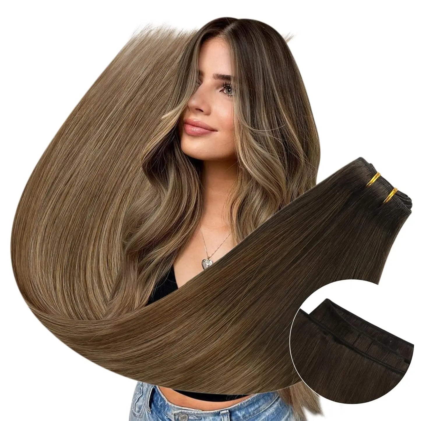 EXTENSION LUXURY CORTINA 100gr 6 Meses Extensión de cabello Weft Extensiones de cabello humano Balayage