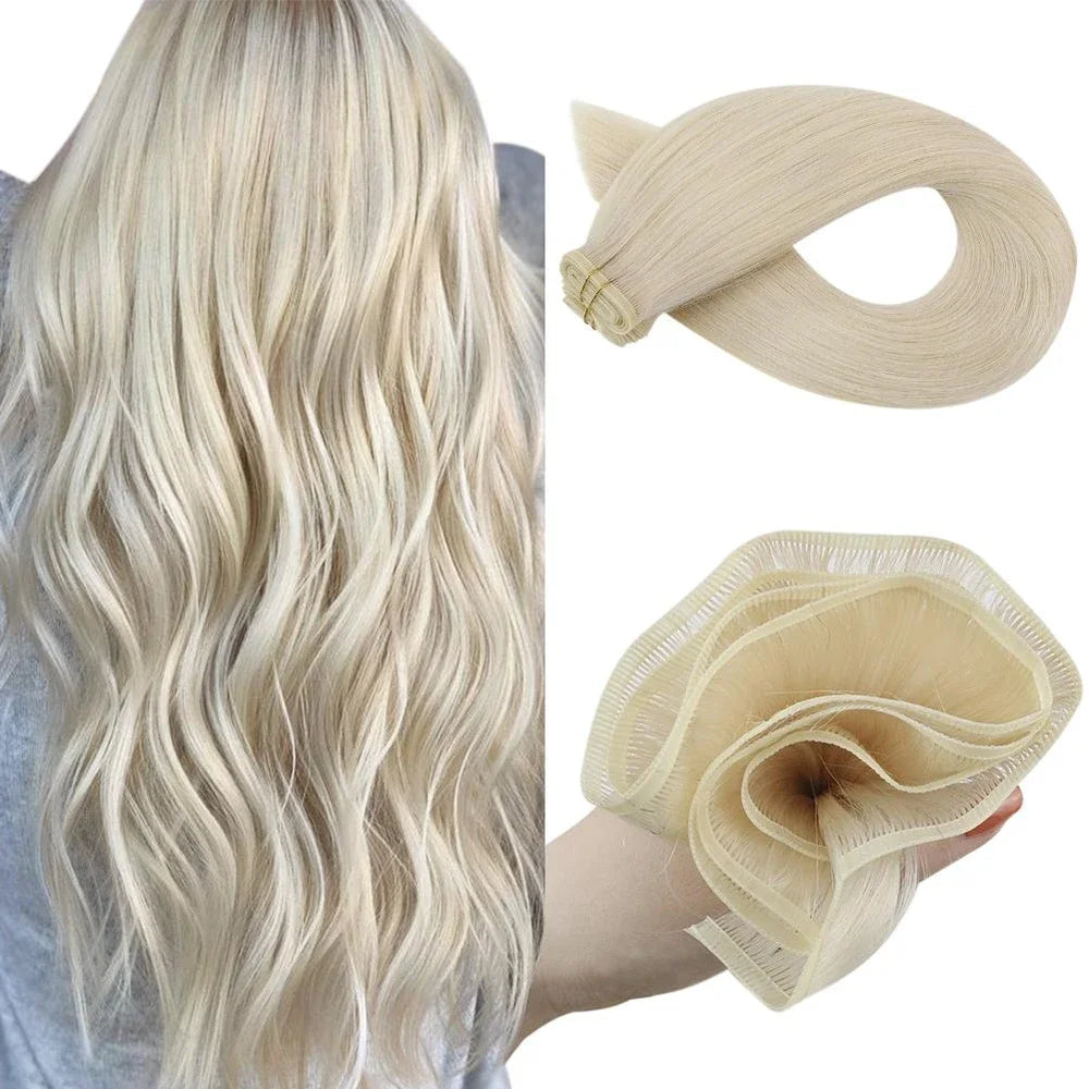 EXTENSION LUXURY CORTINA 50gr 12 Meses Trama de Seda Plana Virgin Human Hair 100% para Coser o con Microrings Hair Extensions