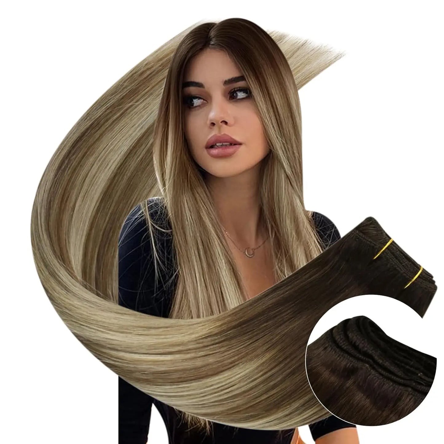 EXTENSION LUXURY CORTINA 100gr 6 Meses Extensión de cabello Weft Extensiones de cabello humano Balayage