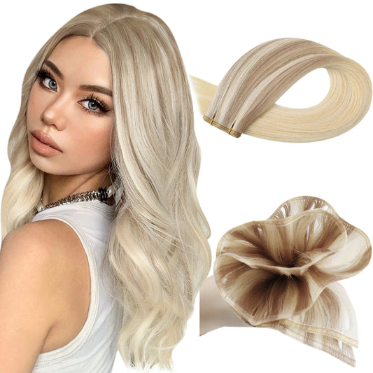 EXTENSION LUXURY CORTINA 50gr 12 Meses Trama de Seda Plana Virgin Human Hair 100% para Coser o con Microrings Hair Extensions
